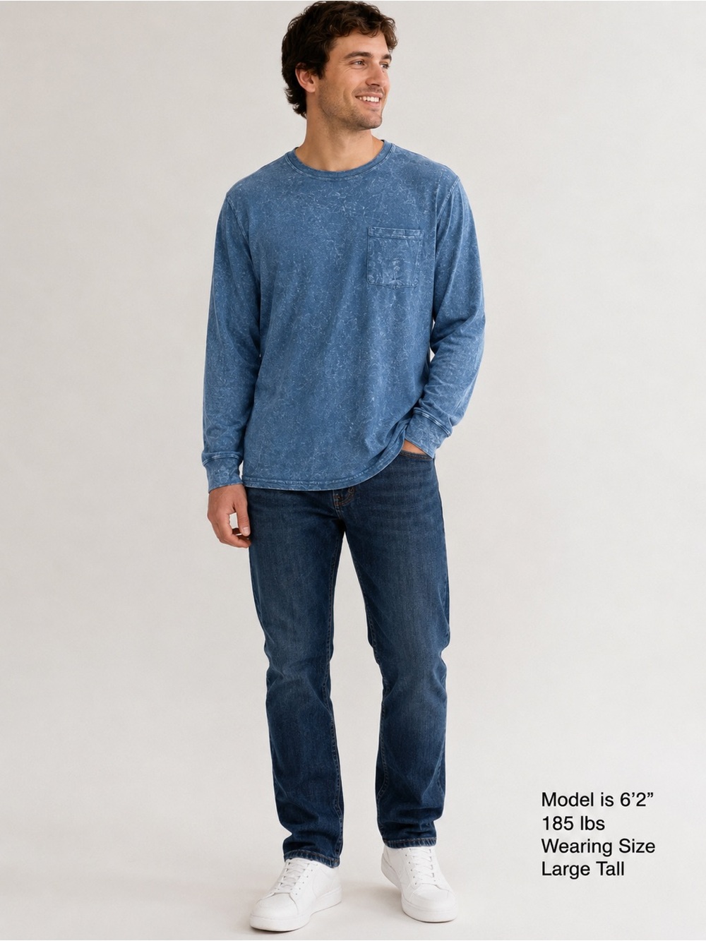 Men’s “The Foundry Supply Co. “ Blue long sleeve Tee- Size Large Tall